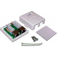 Розетка Lanmaster TWT-SM2-4545/S6-WH настен.RJ45 2 кат.6 STP бел. (упак.:1шт)
