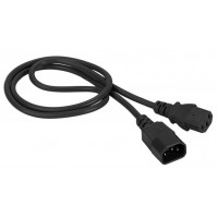 Шнур питания Lanmaster LAN-PP13/14-1.0-BK C13-С14 проводник.:3x0.75мм2 1м черный