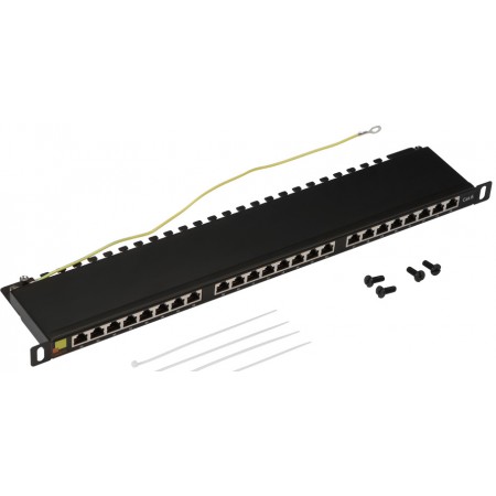Патч-панель Lanmaster LAN-PPC24S6 19" 0.5U 24xRJ45 кат.5E STP