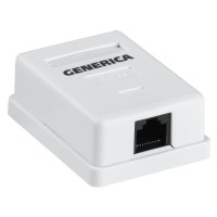 Розетка ITK Generica CS2-1C5EU-12-G настенная 49.2x65.5x25.2мм RJ45 пластик белый
