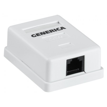 Розетка ITK Generica CS2-1C5EU-12-G настенная 49.2x65.5x25.2мм RJ45 пластик белый
