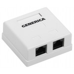 Розетка ITK Generica CS2-1C5EU-22-G настенная 62x59.6x26.5мм RJ45 пластик белый