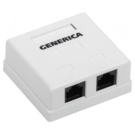 Розетка ITK Generica CS2-1C5EU-22-G настенная 62x59.6x26.5мм RJ45 пластик белый