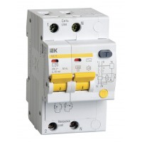 Выключатель автом. дифф. тока IEK MAD10-2-020-C-030 АД12 20A тип C 4.5kA 30мА AC 2П 230В 3мод белый (упак.:1шт)