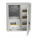 Щит распределительный IEK MKM32-N-24-31-ZO TITAN ЩУРн-3/24зо-1 36 УХЛ3 навесной 480мм 165мм 560мм 24мод. металл IP31 серый с возможностью установки счетчика (упак.:1шт)