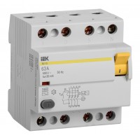 Выключатель дифф.тока УЗО IEK MDV10-4-063-030 ВД1-63 63A 30мА AC 4П 400В 4мод белый (упак.:1шт)