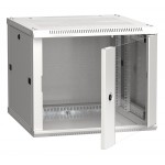 Шкаф коммутационный ITK Linea W (LWR3-09U66-GF) настенный 9U 600x600мм пер.дв.стекл 2 бок.пан. направл.под закл.гайки 90кг серый 500мм 200град. 500мм IP20 IK08 сталь