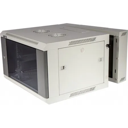 Шкаф коммутационный Lanmaster (TWT-CBW3G-18U-6X6-GY) настенный 18U 600x600мм пер.дв.стекл 2 бок.пан. задн.дв.спл.стал.лист 60кг серый 441мм 902мм IP20