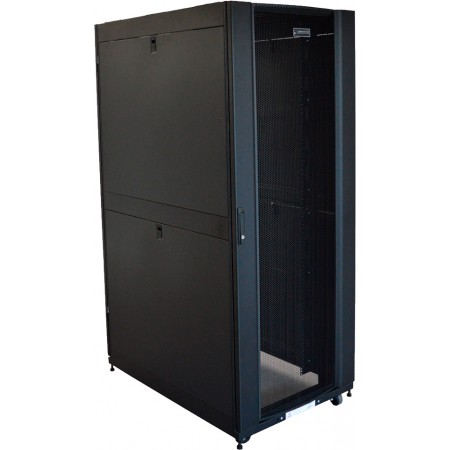 Шкаф коммутационный Lanmaster (LAN-DC-CBP-48UX8X10) напольный 48U 800x1070мм пер.дв.перфор. задн.дв.перфор.2-хст. 1500кг черный 2259мм