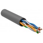 Кабель информационный ITK LC1-C5E04-121 кат.5E U/UTP 4 парыX24AWG LSZH внутренний 305м серый