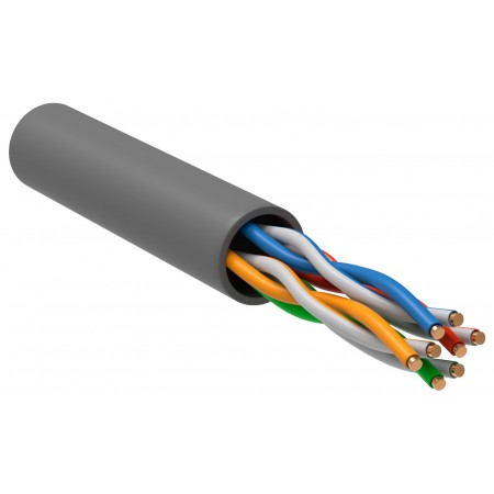 Кабель информационный ITK LC1-C5E04-121 кат.5E U/UTP 4 парыX24AWG LSZH внутренний 305м серый