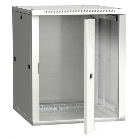 Шкаф коммутационный ITK Linea W (LWR3-12U66-GF) настенный 12U 600x600мм пер.дв.стекл задн.дв.стал.лист 90кг серый 500мм 32кг 200град. 635мм IP20 IK08 сталь