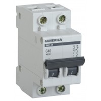 Выключатель автоматический IEK MVA25-2-040-C Generica 40A тип C 4.5kA 2П 400В 2мод серый (упак.:1шт)