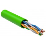 Кабель информационный ITK LC1-C5E04-122 кат.5E U/UTP 4 парыX24AWG нг(А)-LSLTx внутренний 305м зеленый