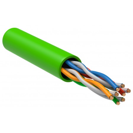 Кабель информационный ITK LC1-C5E04-122 кат.5E U/UTP 4 парыX24AWG нг(А)-LSLTx внутренний 305м зеленый