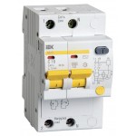Выключатель автом. дифф. тока IEK MAD10-2-016-C-010 АД12 16A тип C 4.5kA 10мА AC 2П 230В 3мод белый (упак.:1шт)