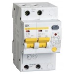Выключатель автом. дифф. тока IEK MAD12-2-025-C-030 АД12М 25A тип C 4.5kA 30мА A 2П 230В 3мод белый (упак.:1шт)