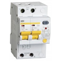 Выключатель автом. дифф. тока IEK MAD12-2-025-C-030 АД12М 25A тип C 4.5kA 30мА A 2П 230В 3мод белый (упак.:1шт)