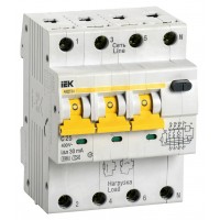 Выключатель автом. дифф. тока IEK MAD22-6-025-C-30 АВДТ 34 25A тип C 6kA 30мА A 4П 400В 4мод белый (упак.:1шт)