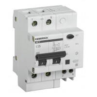 Выключатель автом. дифф. тока IEK MAD15-2-025-C-030 АД12 Generica 25A тип C 4.5kA 30мА AC 2П 230В 4мод серый (упак.:1шт)