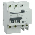 Выключатель автом. дифф. тока IEK MAD15-2-050-C-100 АД12 Generica 50A тип C 4.5kA 100мА AC 2П 230В 4мод серый (упак.:1шт)