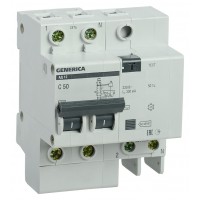 Выключатель автом. дифф. тока IEK MAD15-2-050-C-300 АД12 Generica 50A тип C 4.5kA 300мА AC 2П 230В 4мод серый (упак.:1шт)
