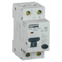 Выключатель автом. дифф. тока IEK MAD25-5-010-C-30 АВДТ 32 Generica 10A тип C 6kA 30мА AC 2П 230В 2мод серый (упак.:1шт)