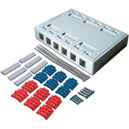 Коробка Lanmaster LAN-MB-12K-WH настенная 170x120x30.5мм крышка Keystone