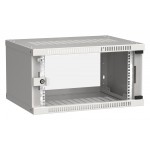 Шкаф коммутационный ITK Linea WE (LWE3-06U64-GF) настенный 6U 600x450мм пер.дв.стекл направл.под закл.гайки 50кг серый 400мм 11кг 200град. 320мм 20 сталь