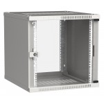 Шкаф коммутационный ITK Linea WE (LWE3-12U66-GF) настенный 12U 600x600мм пер.дв.стекл направл.под закл.гайки 50кг серый 550мм 200град. 585мм IP20 сталь