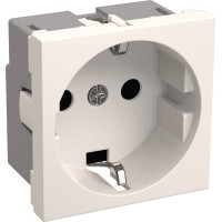 Розетка силов. IEK CKK-40D-RSZB2-K01-K одинар. DIN - рейка зазем. штор. IP20 белый (упак.:1шт)