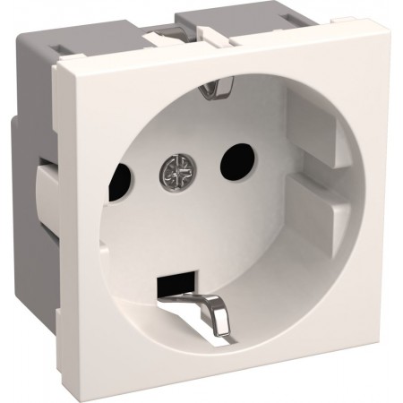 Розетка силов. IEK CKK-40D-RSZB2-K01-K одинар. DIN - рейка зазем. штор. IP20 белый (упак.:1шт)