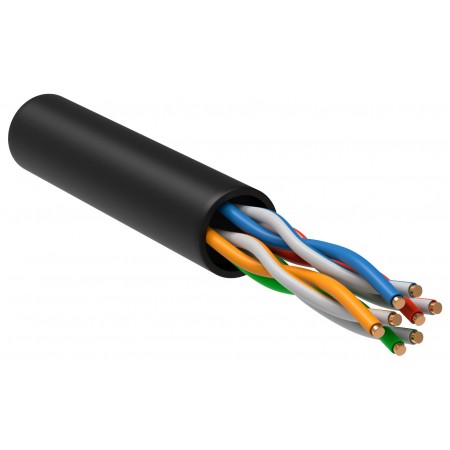 Кабель информационный ITK LC3-C5E04-139 кат.5E U/UTP 4 парыX24AWG LDPE внешний 305м черный