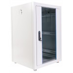 Шкаф коммутационный ЦМО (ШТК-Э-18.6.8-13АА) напольный 18U 600x800мм пер.дв.стекл металл 2 бок.пан. направл.под закл.гайки 540кг серый 715мм 50кг 180град. 920мм IP20 сталь