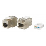 Модуль Hyperline KJ8-8P8C-C5E-180-TLS-SH-F-WH информ. KeystoneRJ45 кат.5E FTP стальной