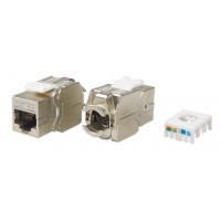 Модуль Hyperline KJ8-8P8C-C5E-180-TLS-SH-F-WH информ. KeystoneRJ45 кат.5E FTP стальной