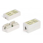 Адаптер Hyperline CA-IDC-C5E-WH проходн.Dual IDC кат.5E UTP бел.