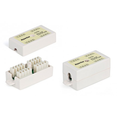 Адаптер Hyperline CA-IDC-C5E-WH проходн.Dual IDC кат.5E UTP бел.