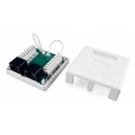 Розетка Hyperline SB1-2-8P8C-C5E-WHRJ45 2 кат.5E UTP бел. (упак.:1шт)