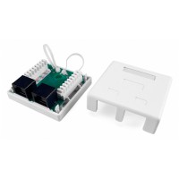 Розетка Hyperline SB1-2-8P8C-C5E-WHRJ45 2 кат.5E UTP бел. (упак.:1шт)