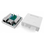 Розетка Hyperline SB1-2-8P8C-C5E-SH-WHRJ45 2 кат.5E FTP бел. (упак.:1шт)