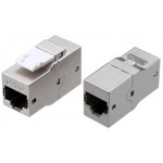 Адаптер Hyperline CA2-KJ-C6-SH-BK проходн. KeystoneRJ45 кат.6 FTP стальной (упак.:1шт)