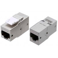 Адаптер Hyperline CA2-KJ-C6-SH-BK проходн. KeystoneRJ45 кат.6 FTP стальной (упак.:1шт)