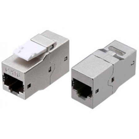 Адаптер Hyperline CA2-KJ-C6-SH-BK проходн. KeystoneRJ45 кат.6 FTP стальной (упак.:1шт)