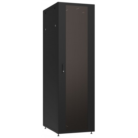 Шкаф коммутационный NT Practic.3 24-66.GF12.SD2.BF11 B (435076) напольный 24U 600x600мм пер.дв.стекл задн.дв.двуст. 2 бок.пан. направл.под закл.гайки 1300кг черный 510мм 56кг IP20 сталь