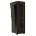 Шкаф коммутационный Hyperline (TTBR-2266-AS-RAL9004) напольный 22U 600x600мм пер.дв.стекл задн.дв.спл.стал.лист 2 бок.пан. 800кг черный 510мм 1166мм IP20 сталь