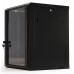 Шкаф коммутационный Hyperline (TWB-0966-GP-RAL9004) настенный 9U 600x600мм пер.дв.стекл 2 бок.пан. 60кг черный 500мм IP20 сталь