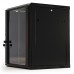 Шкаф коммутационный Hyperline (TWB-1266-GP-RAL9004) настенный 12U 600x600мм пер.дв.стекл 2 бок.пан. 60кг черный 650мм IP20 сталь