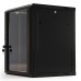 Шкаф коммутационный Hyperline (TWB-0945-GP-RAL9004) настенный 9U 600x450мм пер.дв.стекл 2 бок.пан. 60кг черный 500мм IP20 сталь