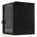 Шкаф коммутационный Hyperline (TWB-1245-GP-RAL9004) настенный 12U 600x450мм пер.дв.стекл 2 бок.пан. 60кг черный 650мм IP20 сталь